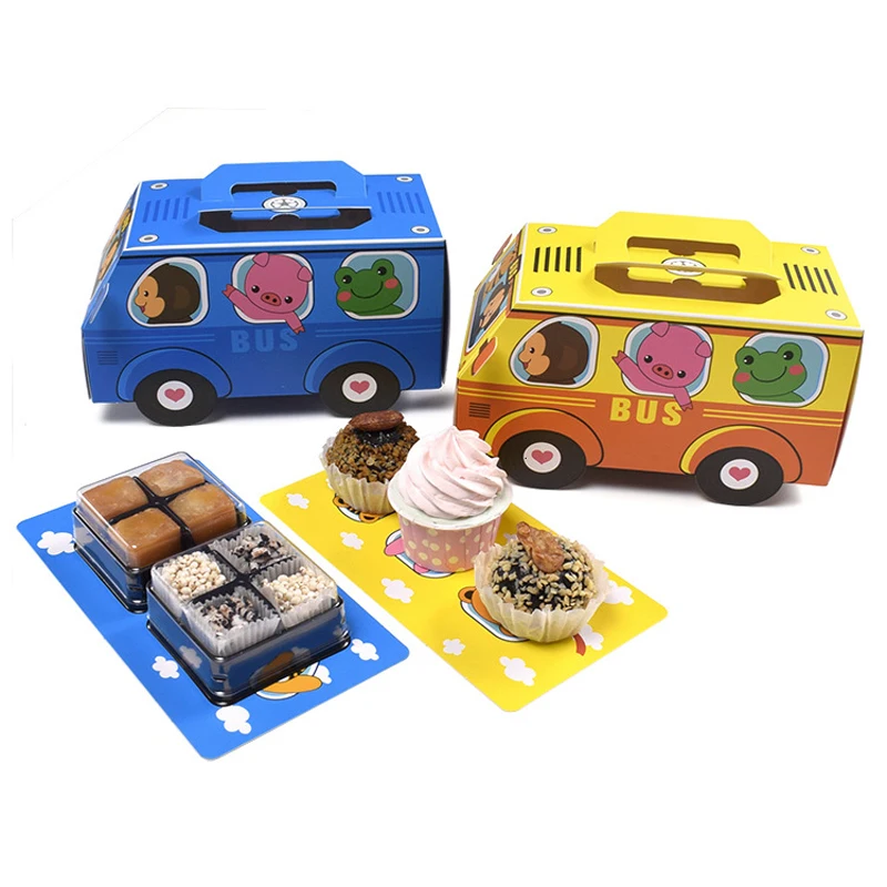 Food Snacks Party - 6PCS ของขวัญกล่องบรรจุภัณฑ์เค้กของขวัญกล่องสําหรับคุกกี้ขนมขบเคี้ยว Pastry เด็กของขวัญวันเกิดม้วนเค้กกล่องอุปกรณ์