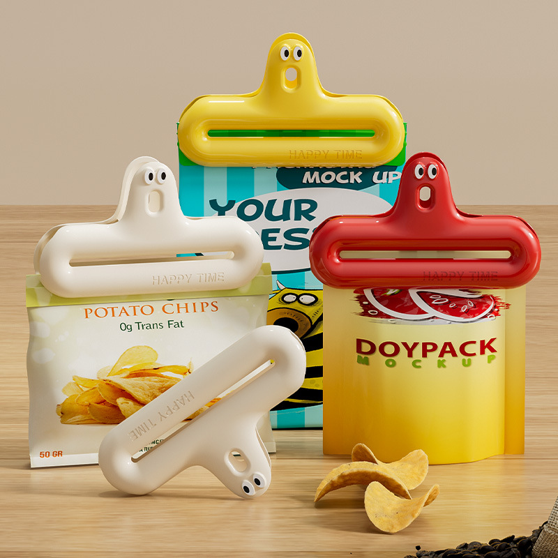 Food Snacks Wholesale - คลิปหนีบปิดถุงแบบการ์ตูน 1/4 นิ้ว ป้องกันความชื้น ใช้สำหรับยึดขนม คลิปหนีบถุงเก็บอาหารในครัวเรือน