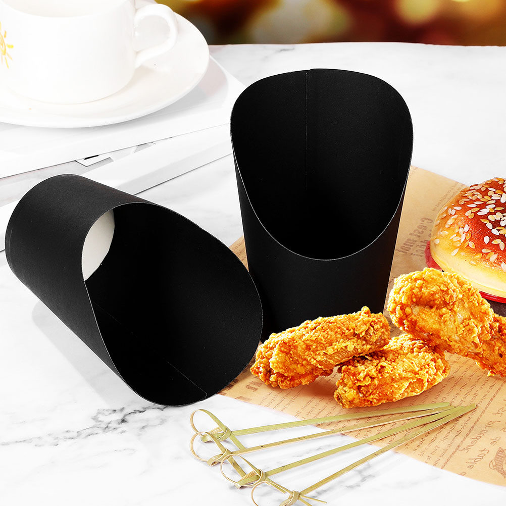 Food Snacks Party - 50 ชิ้น ถ้วยใส่เฟรนช์ฟรายส์ กระดาษใช้แล้วทิ้ง ภาชนะใส่ขนม ถาดอาหารอเนกประสงค์