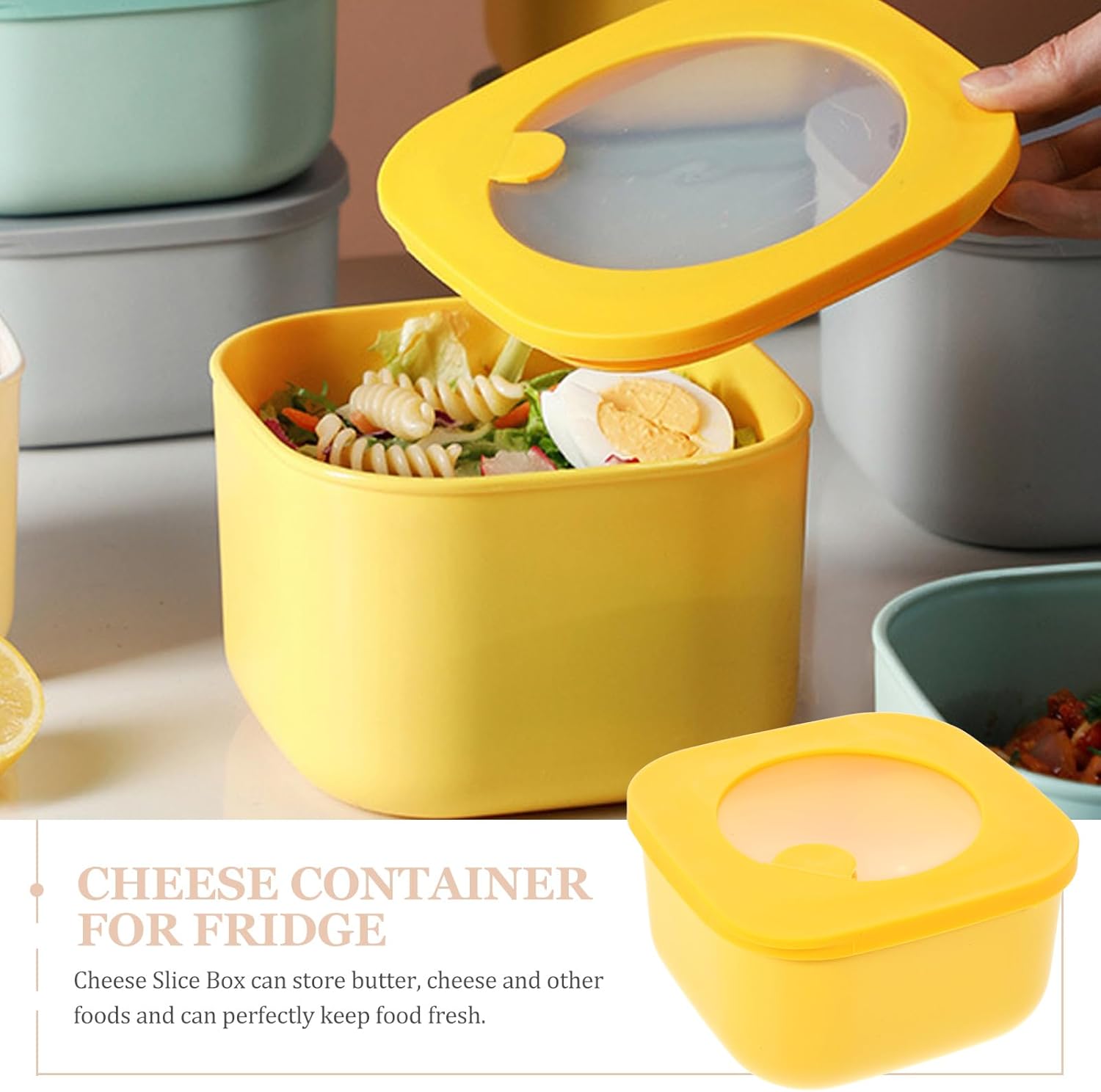 4.7*2.5 ''หั่นชีสคอนเทนเนอร์สํ - Yellow Food Snacks บทวิจารณ์และราคา