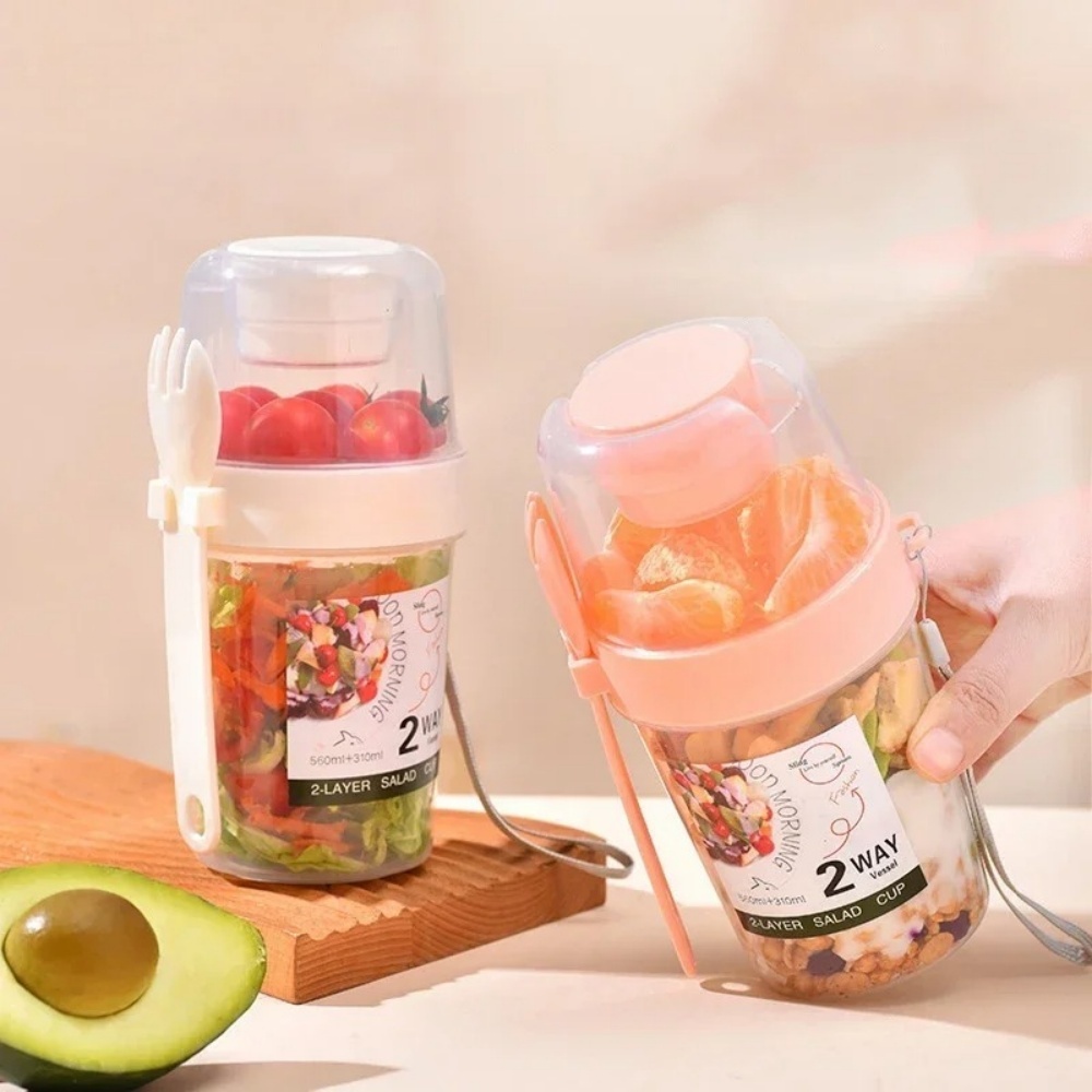 ถ้วยสลัดพกพา ถ้วยอาหารเช้า ถ้ว - Food Snacks Wholesale บทวิจารณ์และราคา