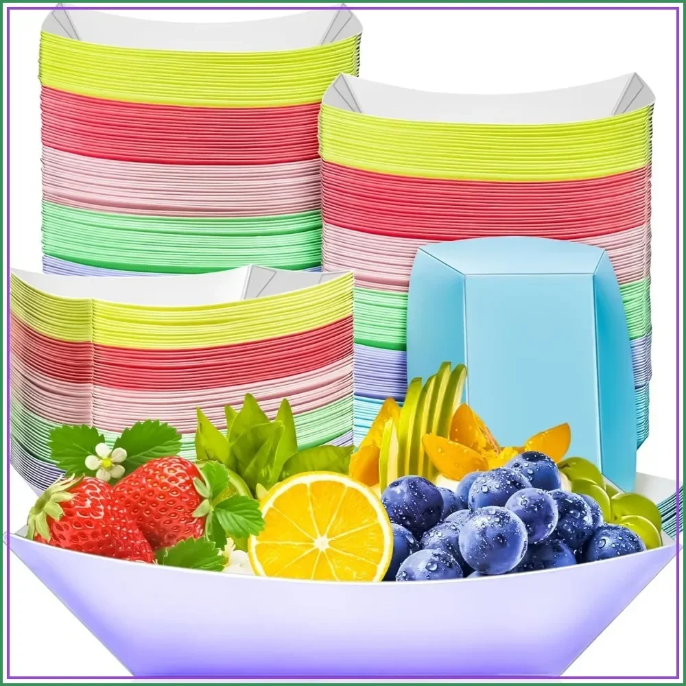 แพ็ค 100 ชิ้น ถาดกระดาษคราฟท์ส - Food Snacks Images บทวิจารณ์และราคา
