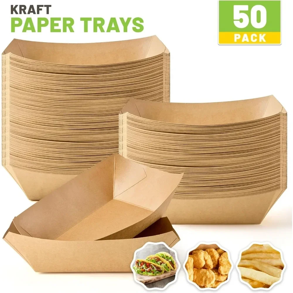 ถาดอาหารกระดาษคราฟท์ขนาดใหญ่ 5 - Food Snacks Images บทวิจารณ์และราคา