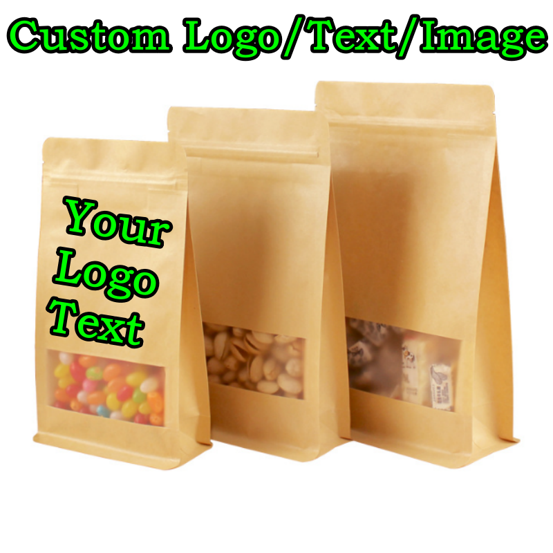 ถุงซิปล็อคกระดาษคราฟท์แบบตั้งไ - Logo Food Snack บทวิจารณ์และราคา