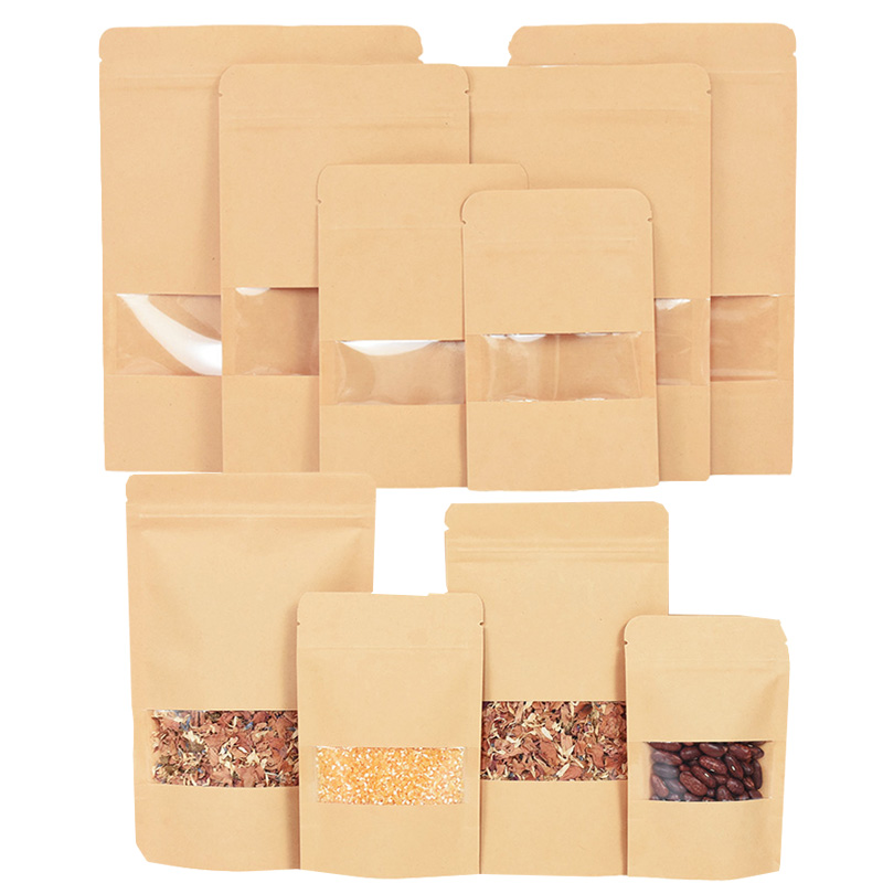 20/50pcs กระดาษคราฟท์ซิปล็อคถุ - Food Snacks Party บทวิจารณ์และราคา