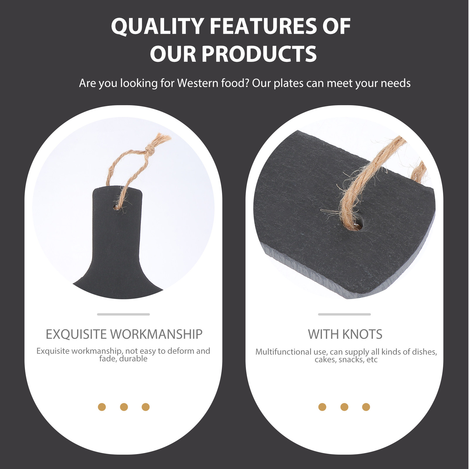 1 ชิ้น จานสเต็กธรรมชาติ จานเสิ - Quality Food Snacks บทวิจารณ์และราคา