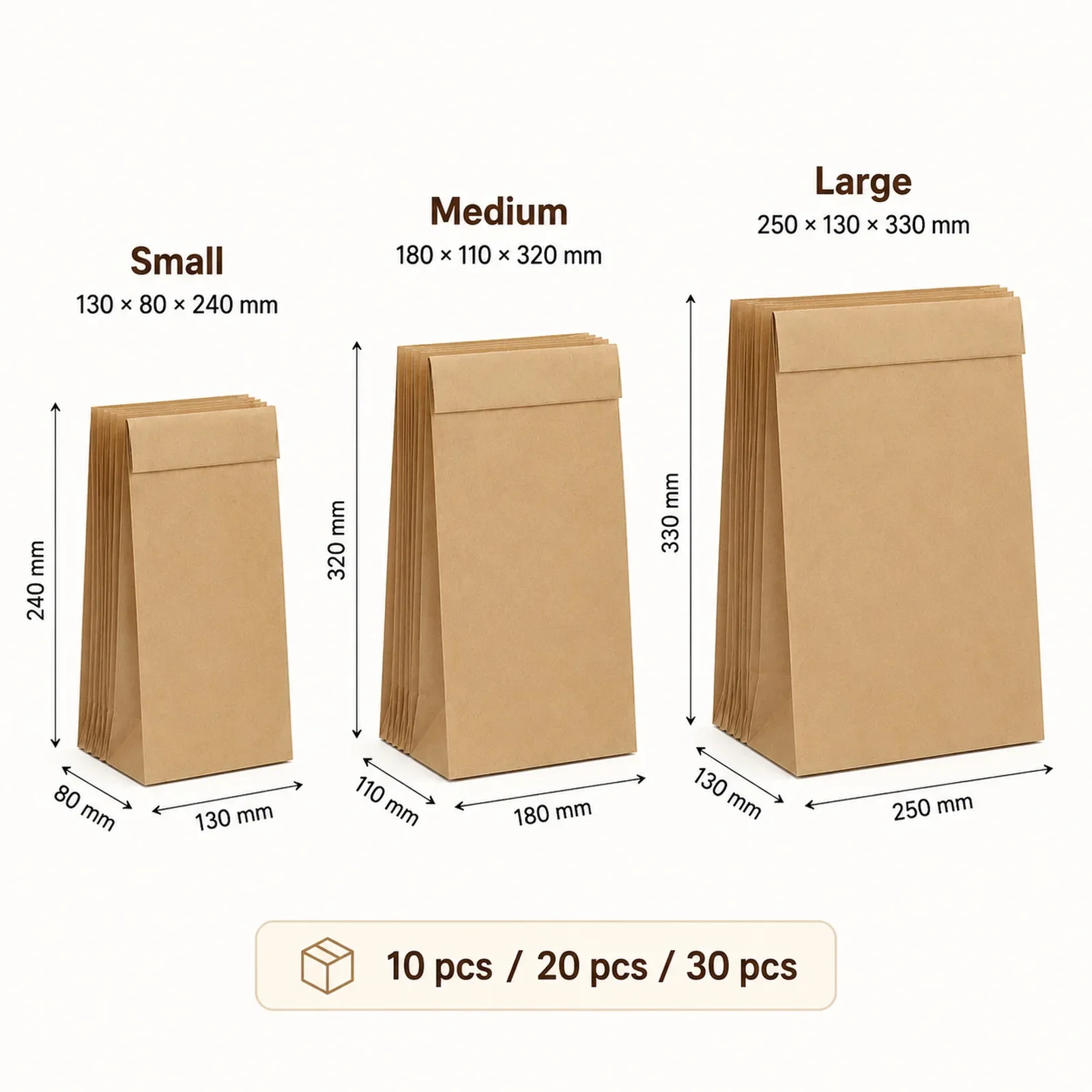 ถุงกระดาษคราฟท์สีน้ำตาลขนาดเล็ - Food Snacks Party บทวิจารณ์และราคา