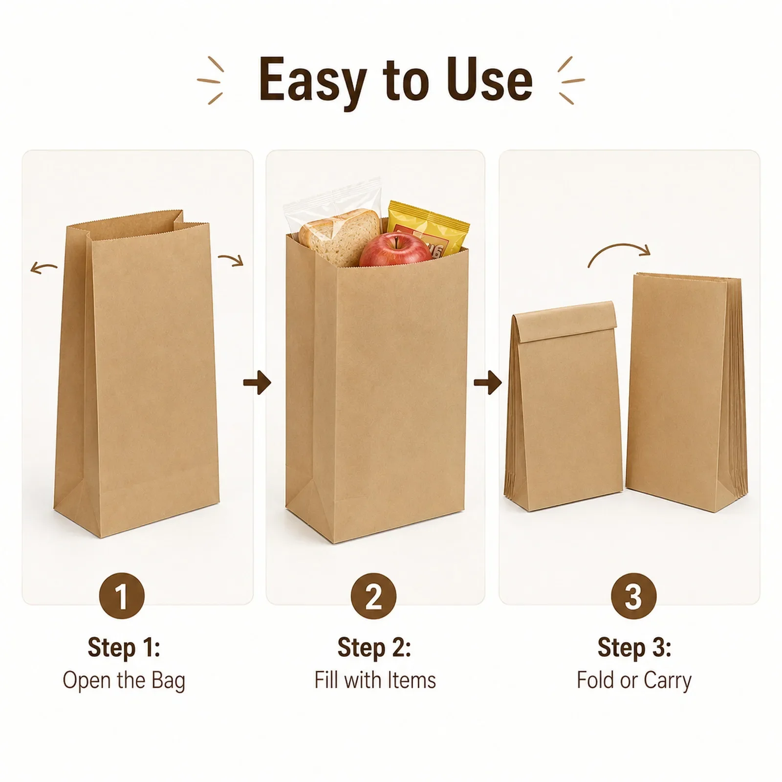 ถุงกระดาษคราฟท์สีน้ำตาลขนาดเล็ - Food Snacks Party บทวิจารณ์และราคา